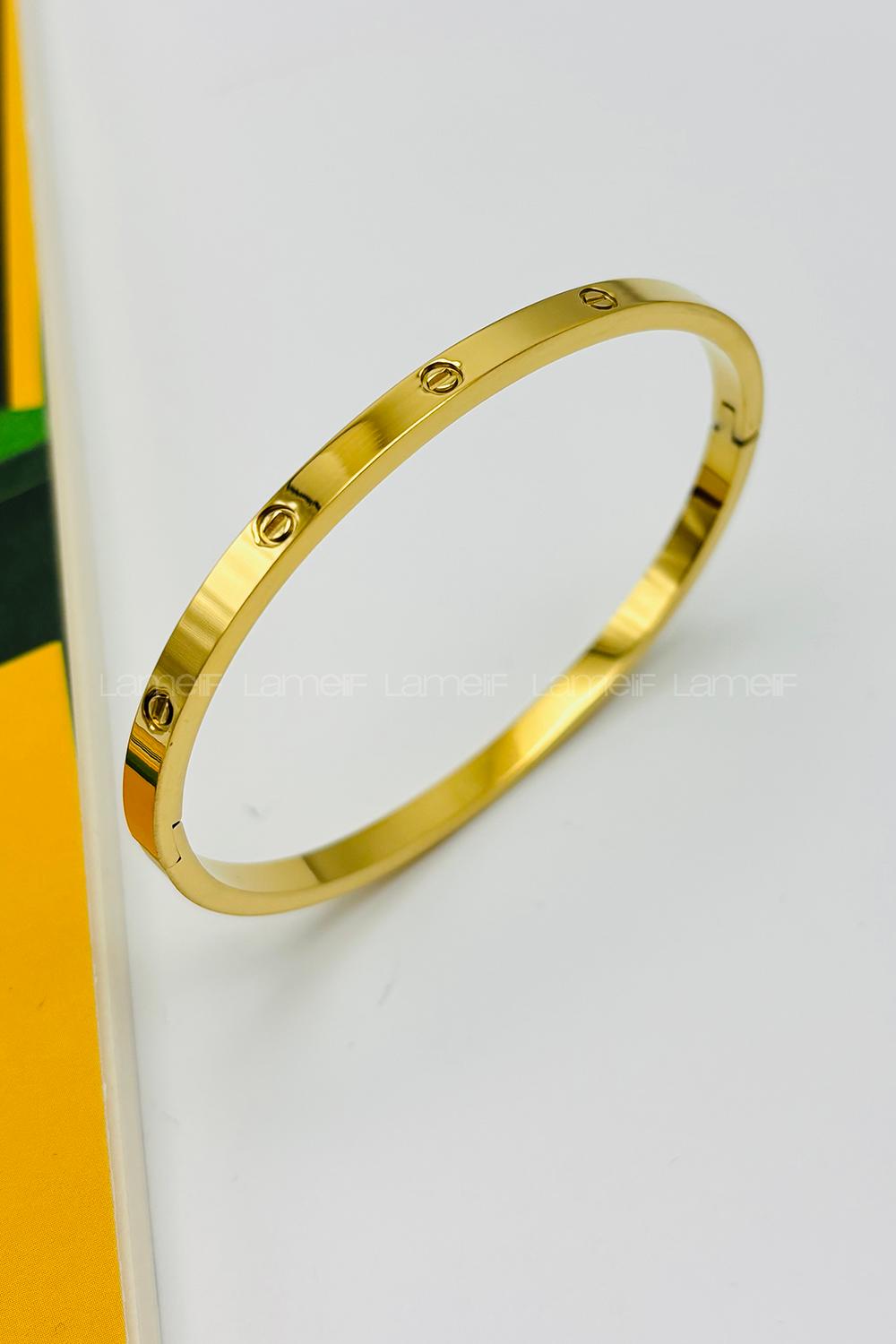 Gold-1 Belted Gold Straight Wristband