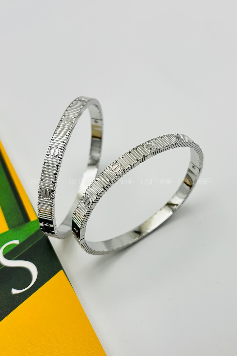 Lamelif Gümüş Cartier Bileklik Çelik Paslanmaz