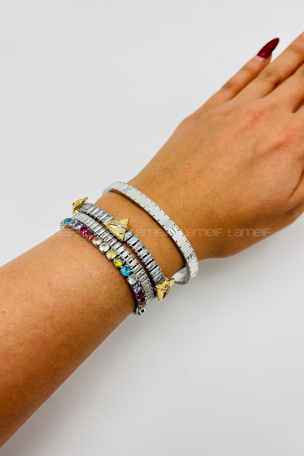 Lamelif Gümüş Cartier Bileklik Çelik Paslanmaz