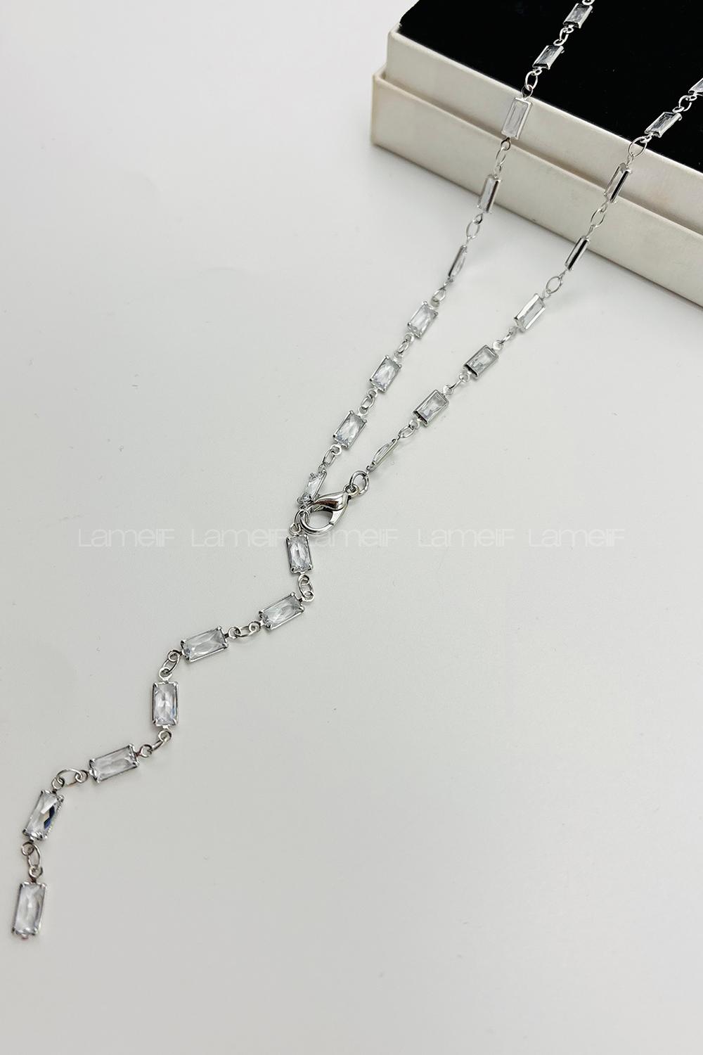 Lamelif Gümüş Çokrenkli Baget Y Kolye