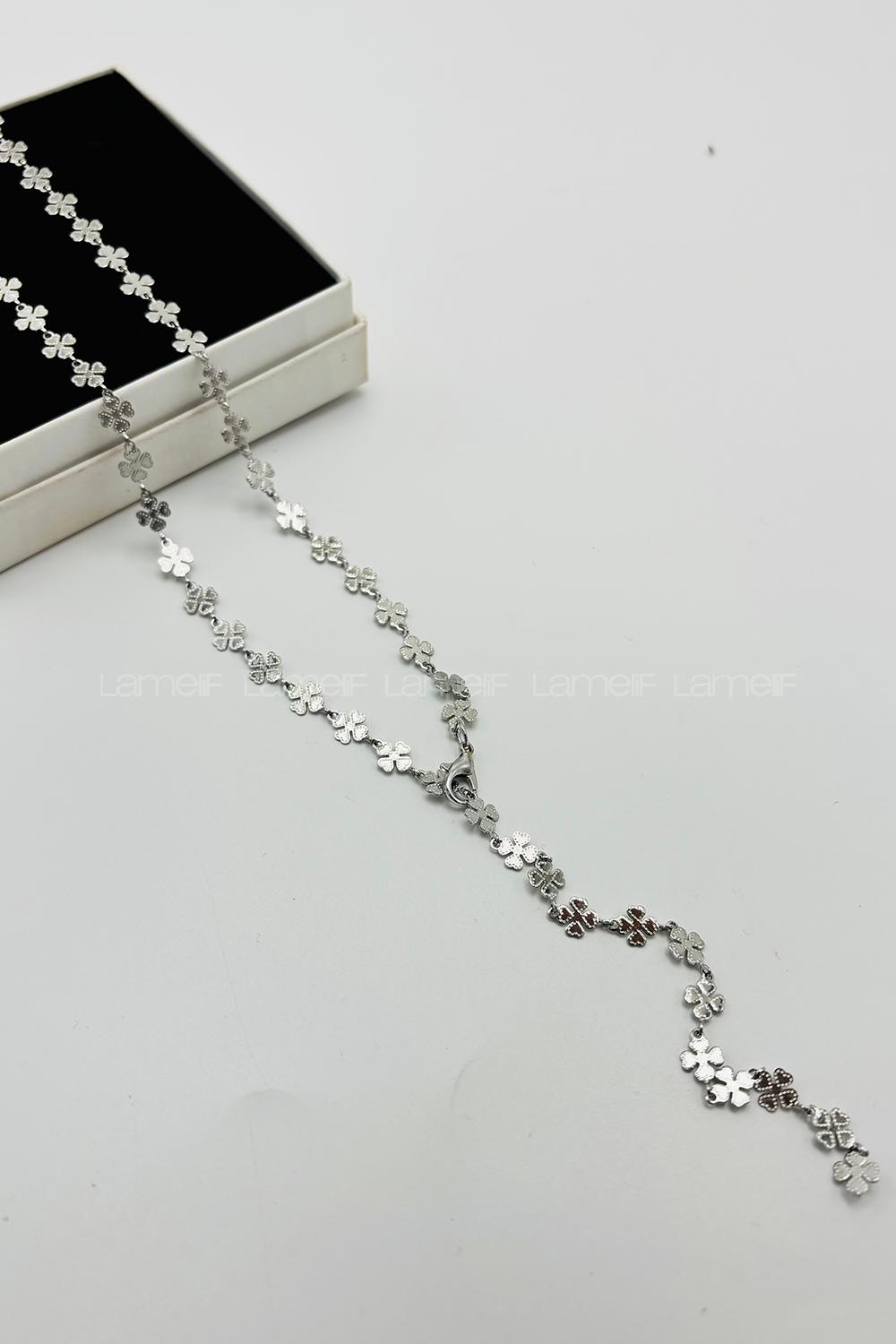 Lamelif Gümüş Yonca Y Kolye