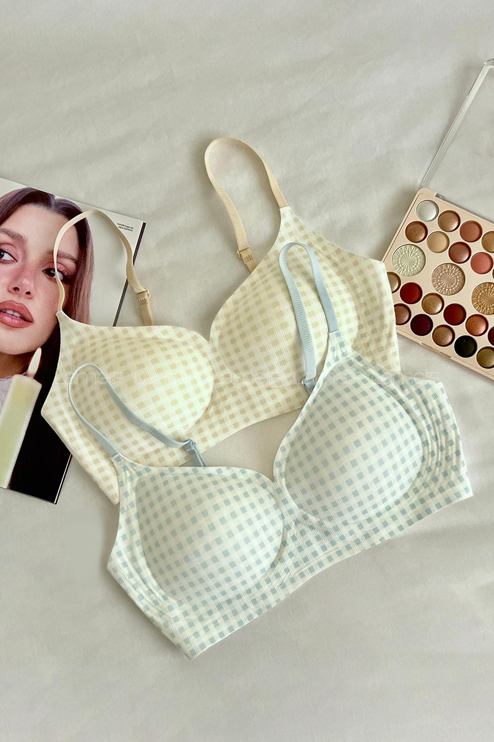 Lamelif İhracat Kare Desen Hafif Destekli Sütyen