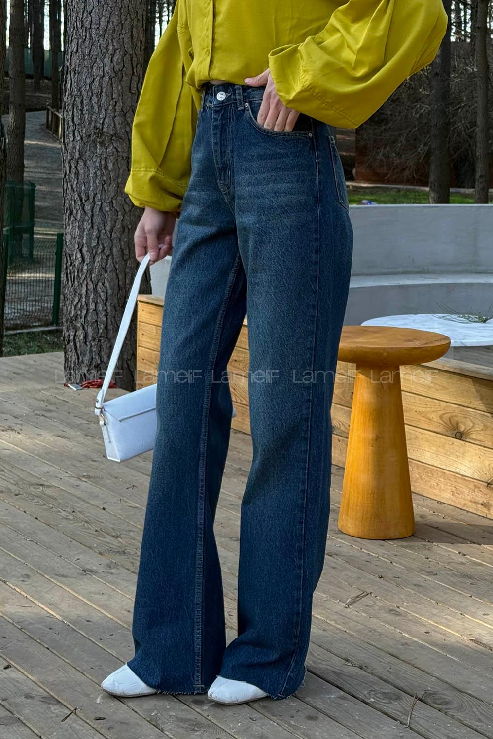 Blue-3 Denim High Waist Denim Pants