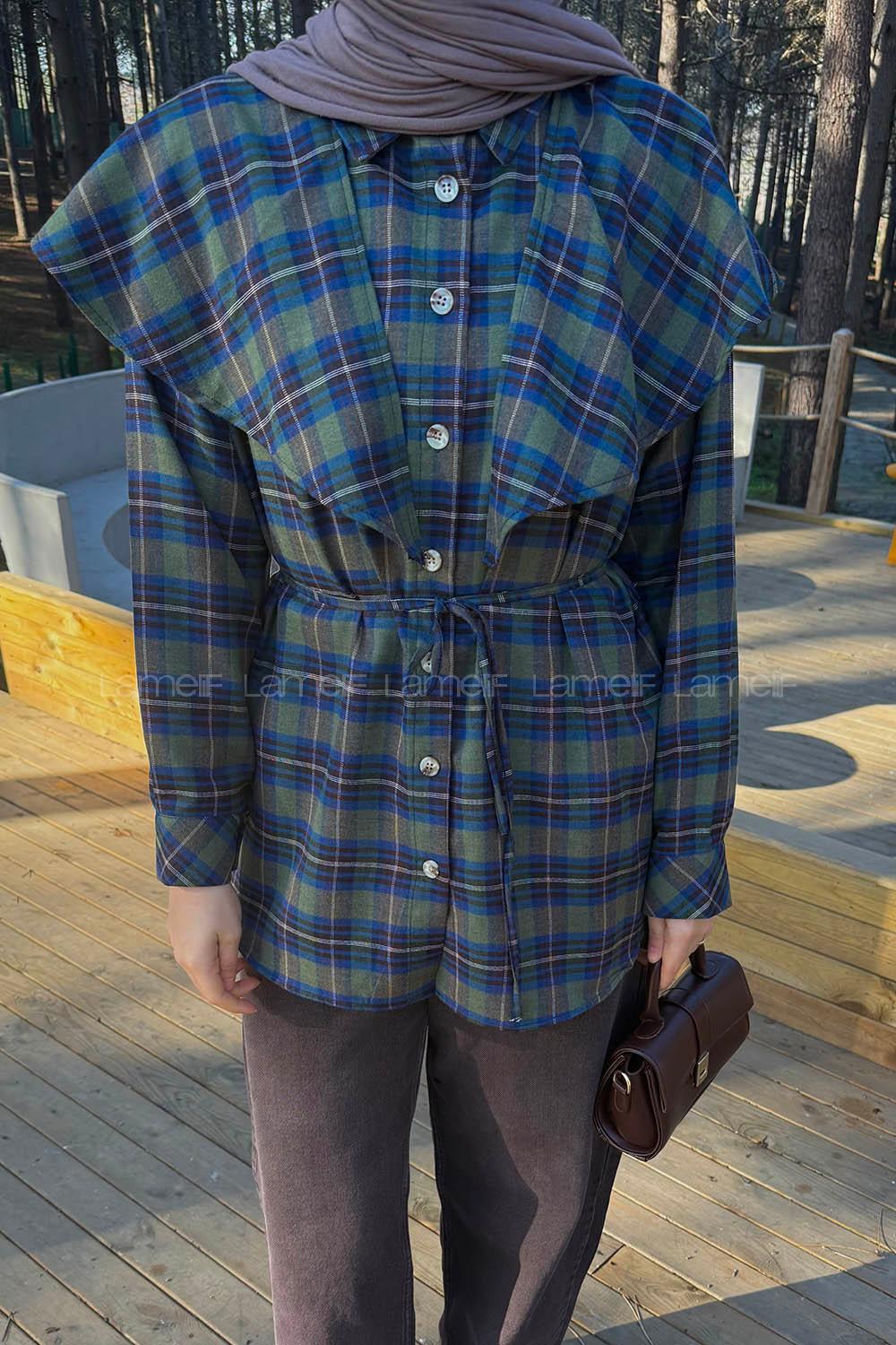 Lamelif Şal Yaka Gömlek Haki