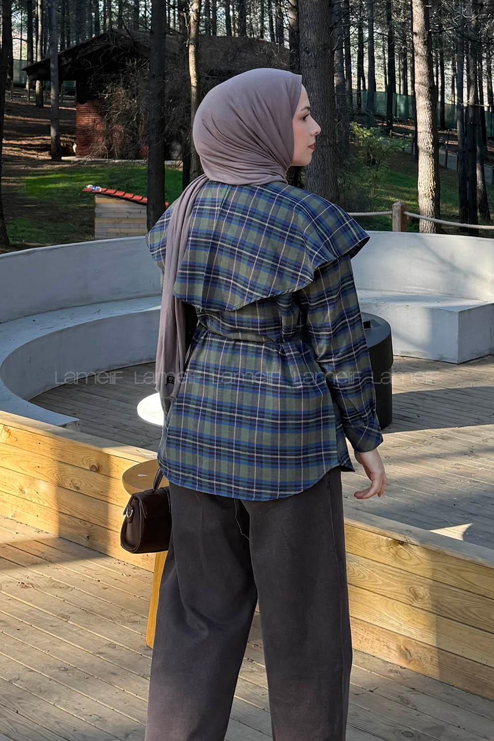 Lamelif Şal Yaka Gömlek Haki