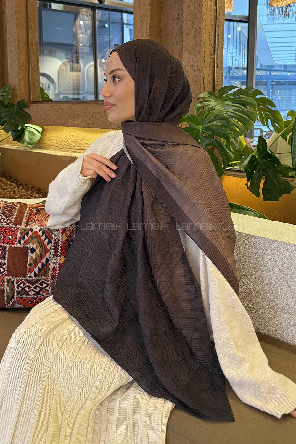 Bitter Brown Cotton Fabric Straight Shawl