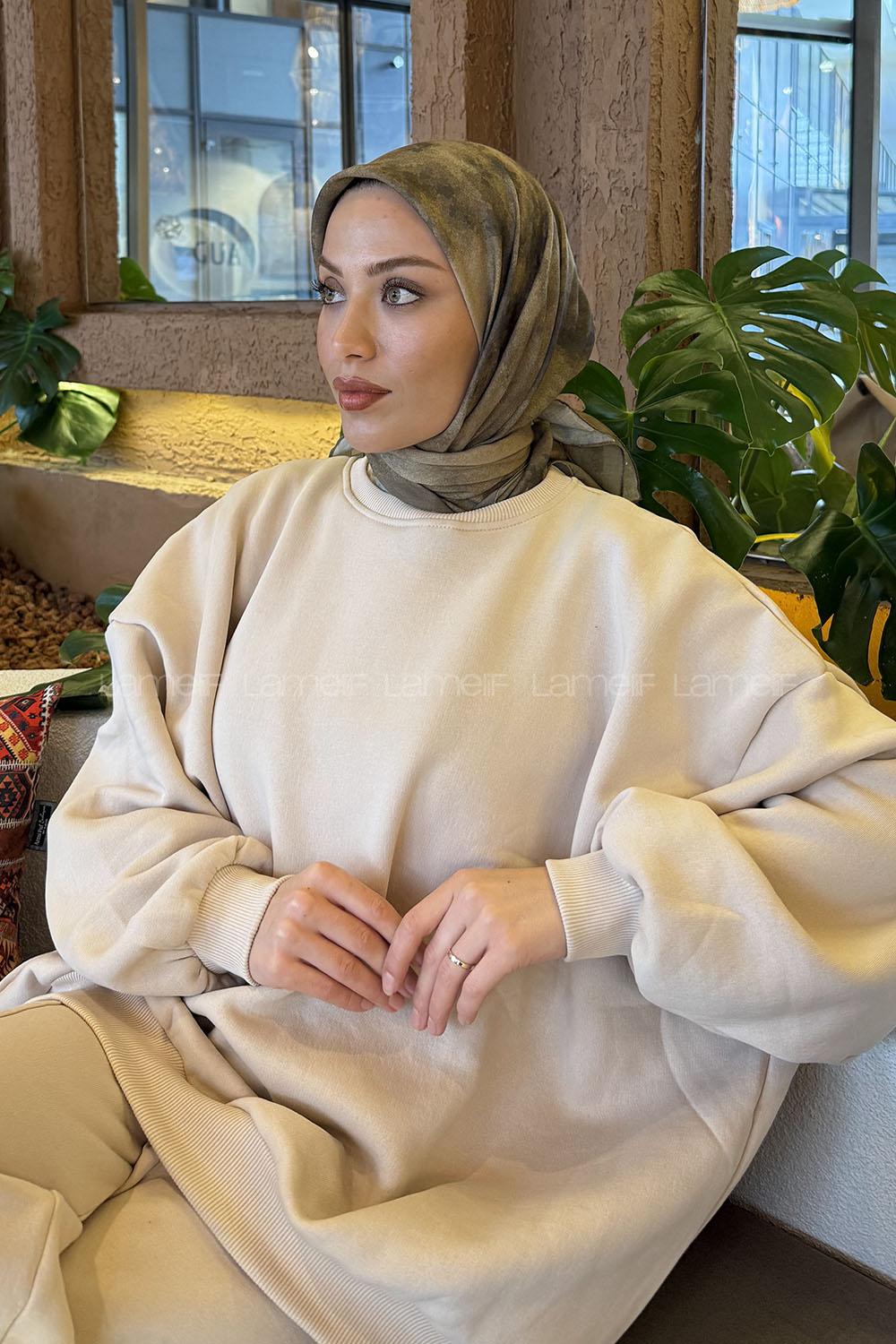 Lamelif Bulut Desen Soft Eşarp Mint Yeşili