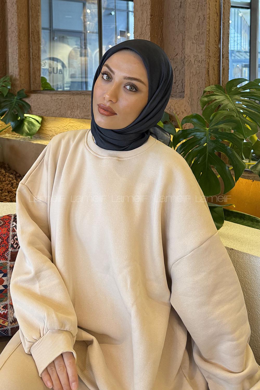 Lamelif Bulut Desen Soft Eşarp Siyah