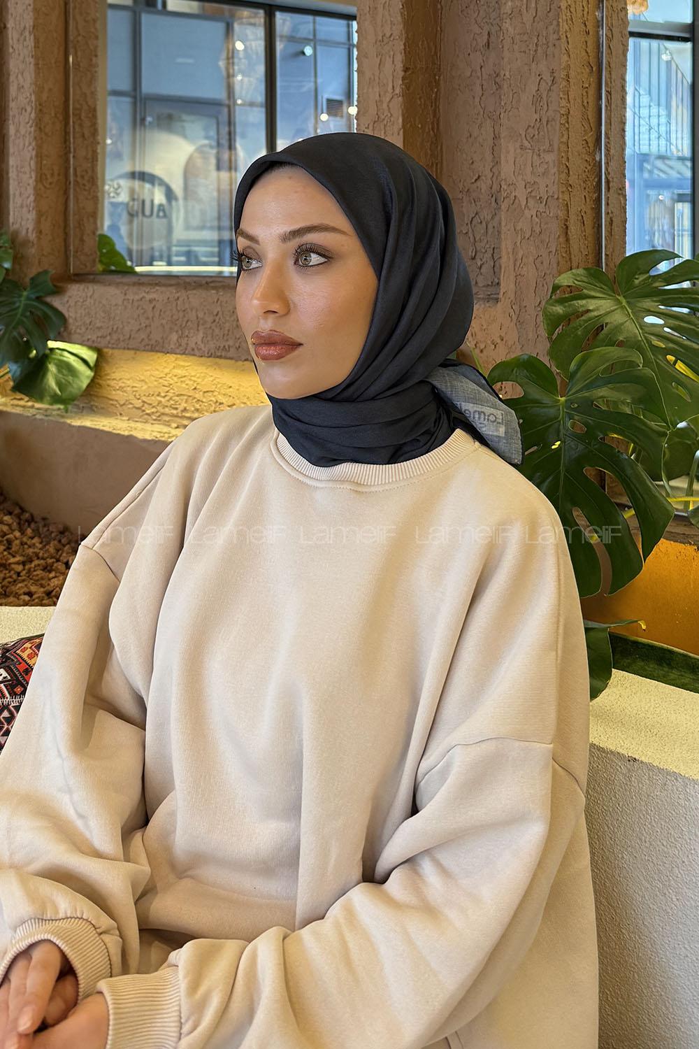 Lamelif Bulut Desen Soft Eşarp Siyah