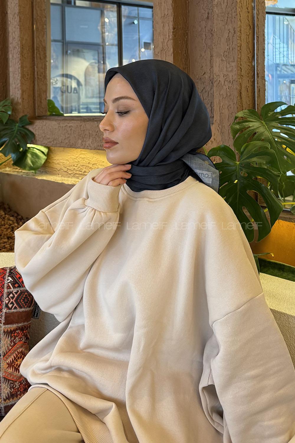 Lamelif Bulut Desen Soft Eşarp Siyah