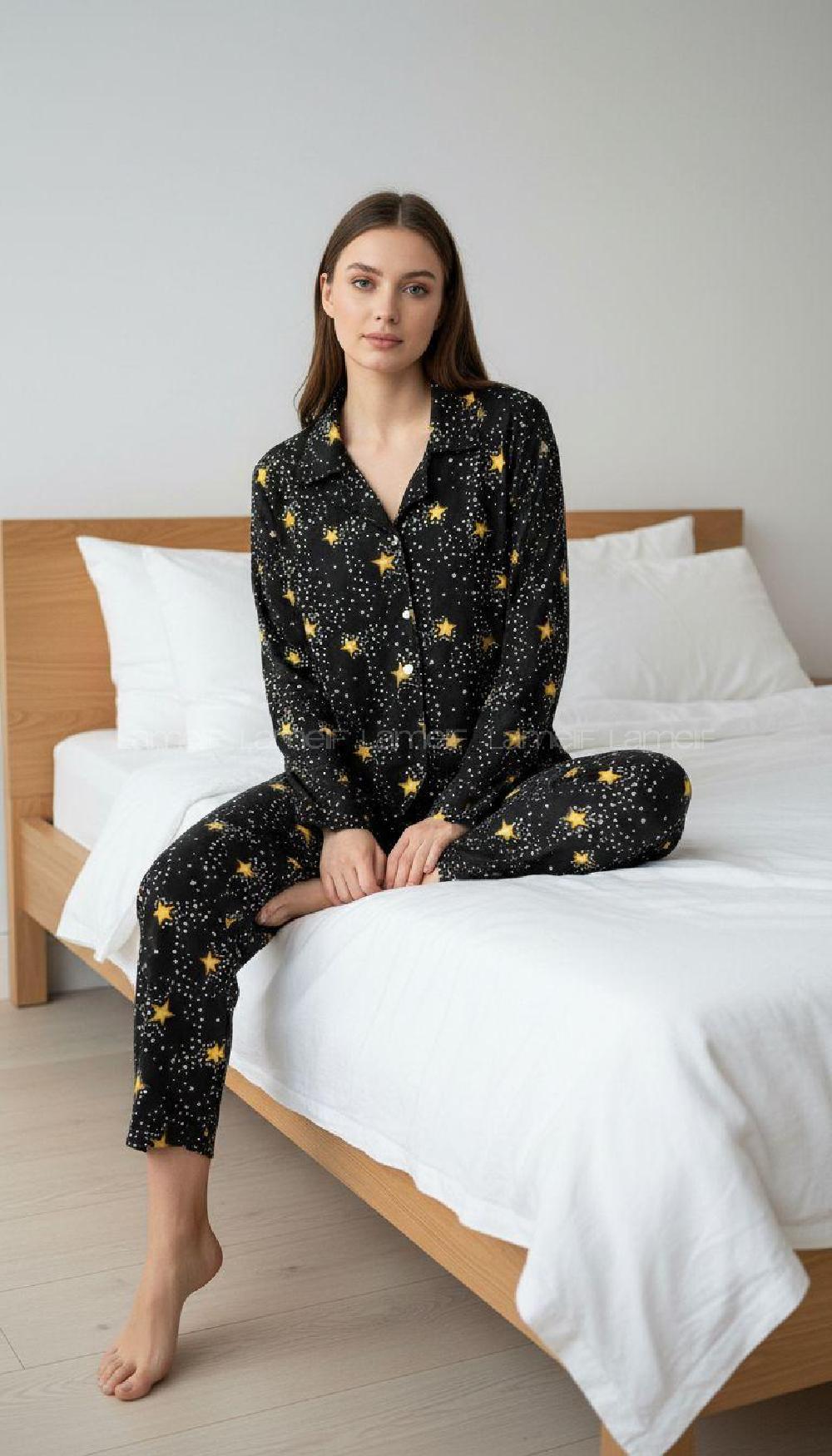 Lamelif Yıldız Desenli Pijama Takımı