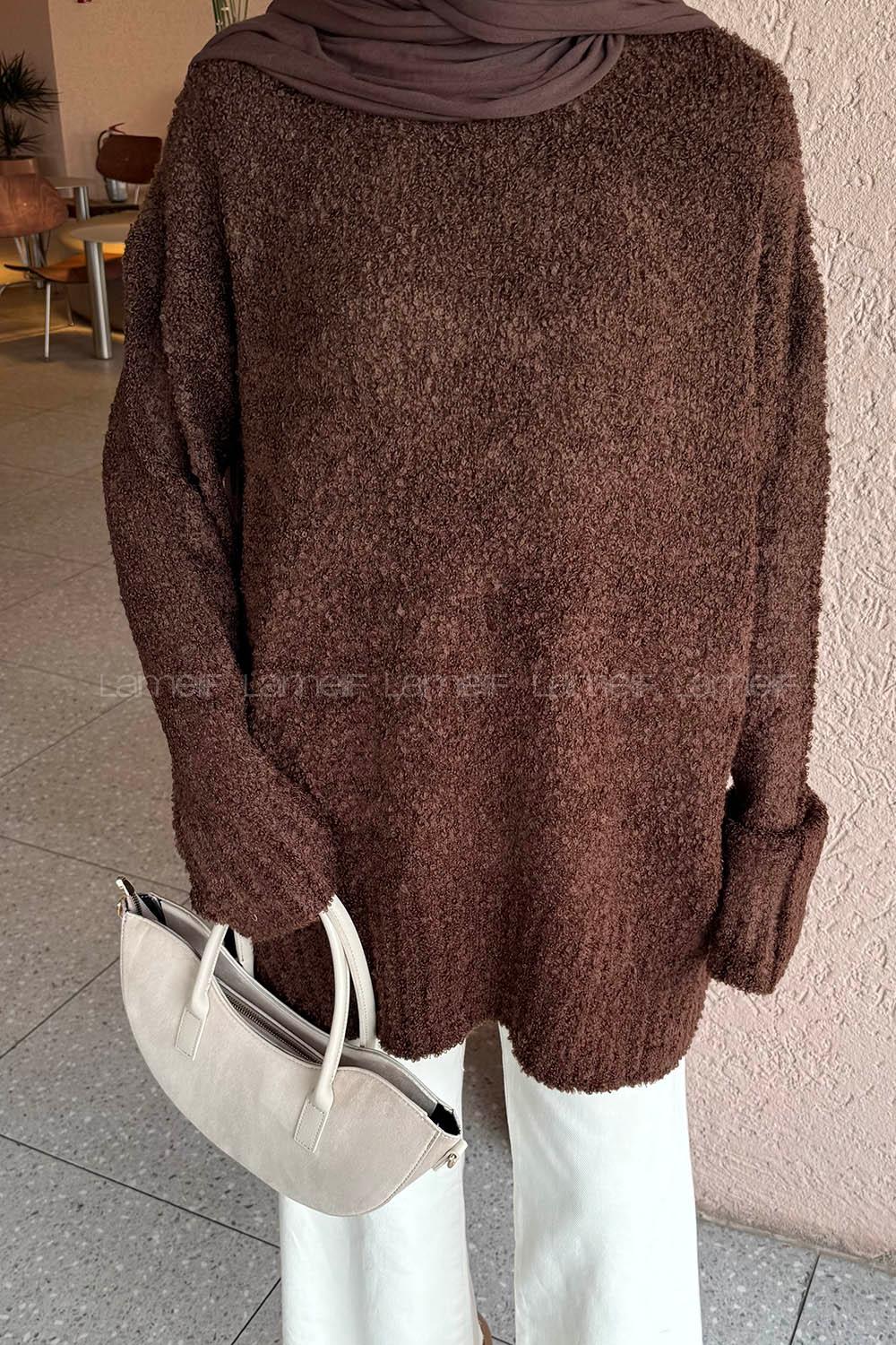 Lamelif Buklet Kazak Kahverengi