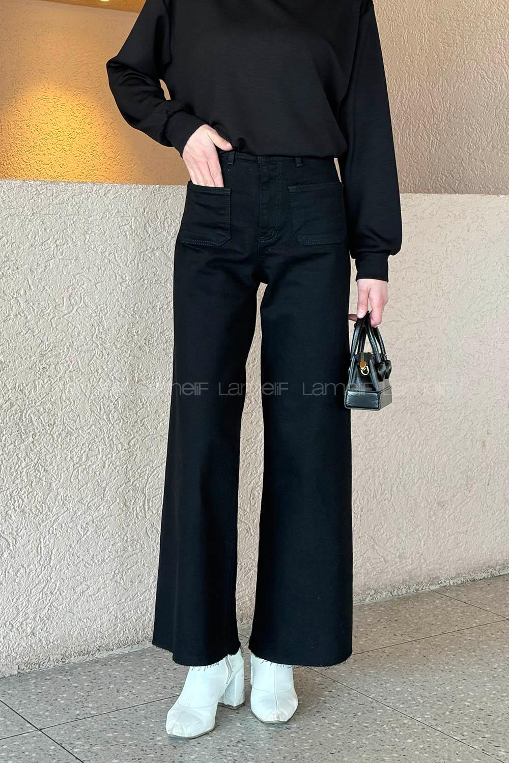 Black Denim High Waist Denim Pants