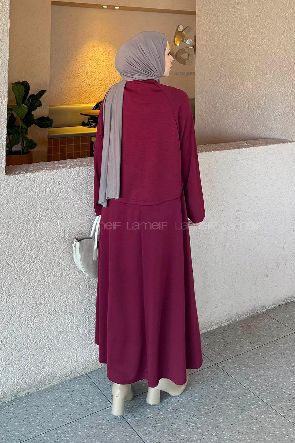 Lamelif Oysho Etekli Takım Bordo