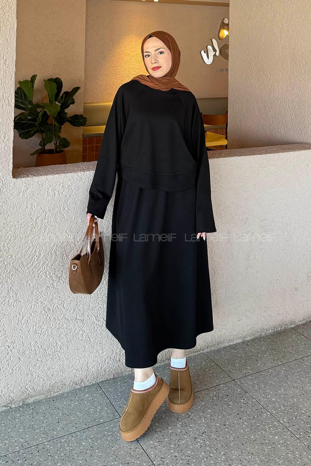 Lamelif Oysho Etekli Takım Siyah