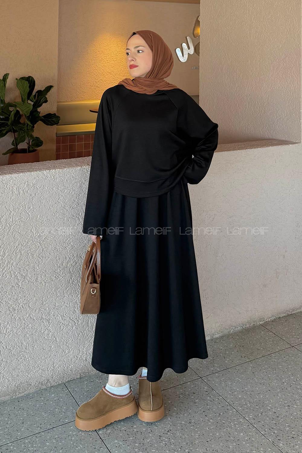 Lamelif Oysho Etekli Takım Siyah