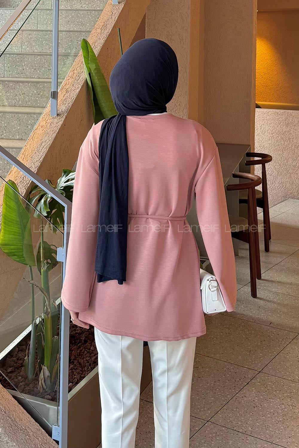 Lamelif Bağlama Detaylı Oysho Sweat Gül Rengi