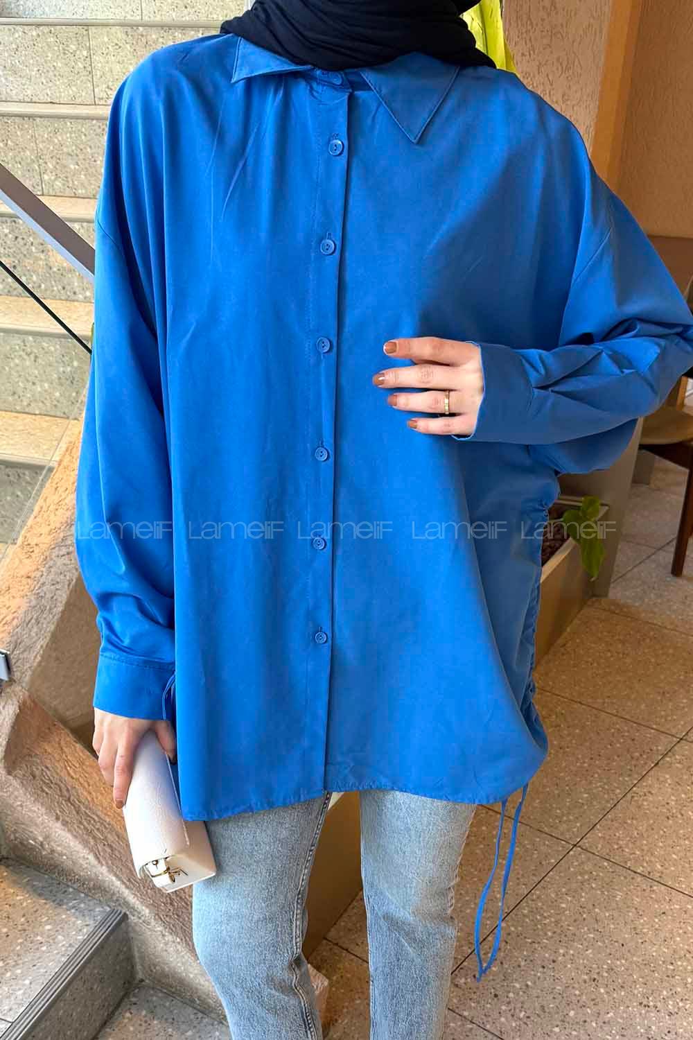 Saxe Shirt Collar Long Arm Cotton Unprinted Shirt