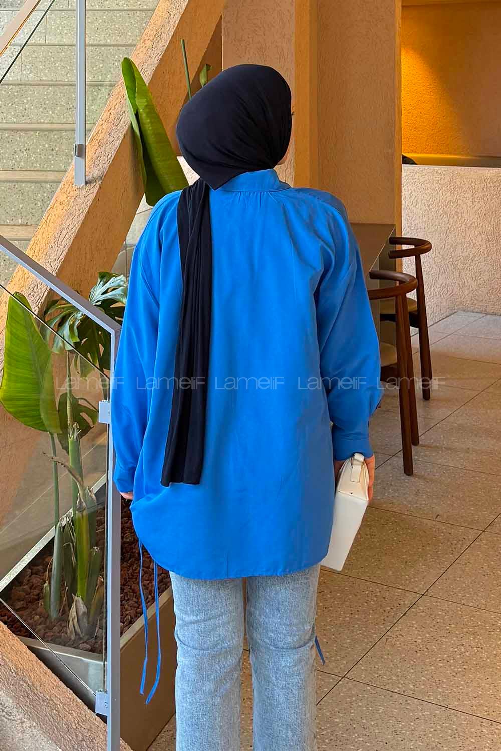 Saxe Shirt Collar Long Arm Cotton Unprinted Shirt