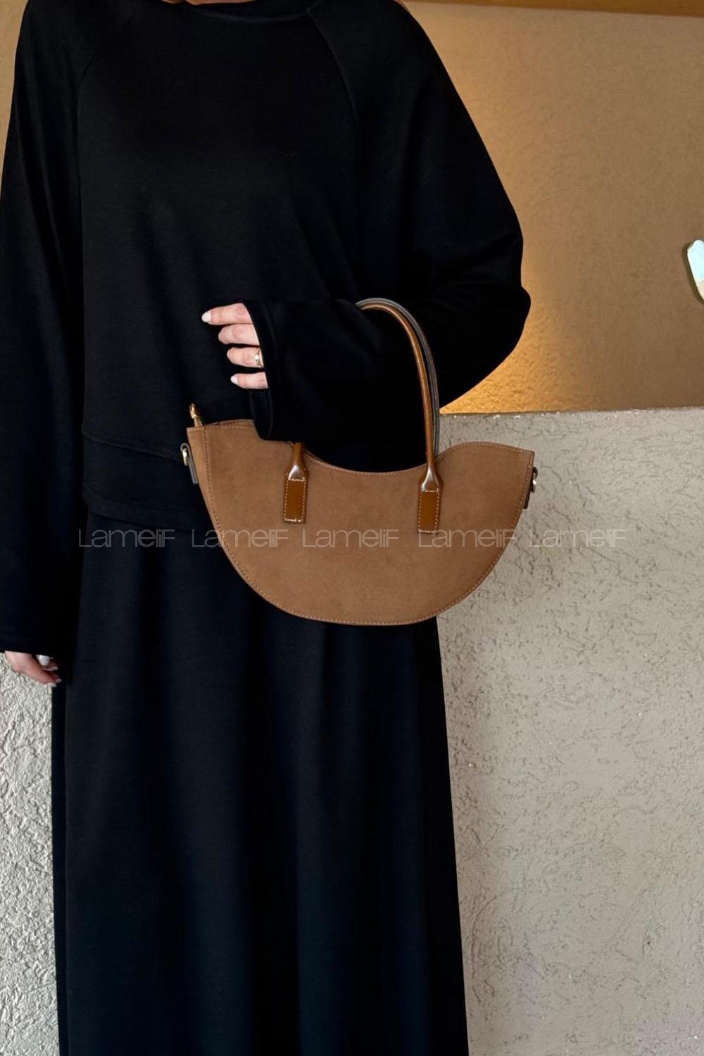 Lamelif Fora Süet Model Kadın Çapraz Çantası