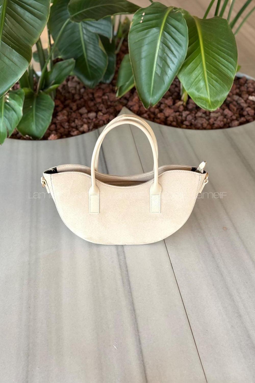 Lamelif Fora Süet Model Kadın Çapraz Çantası