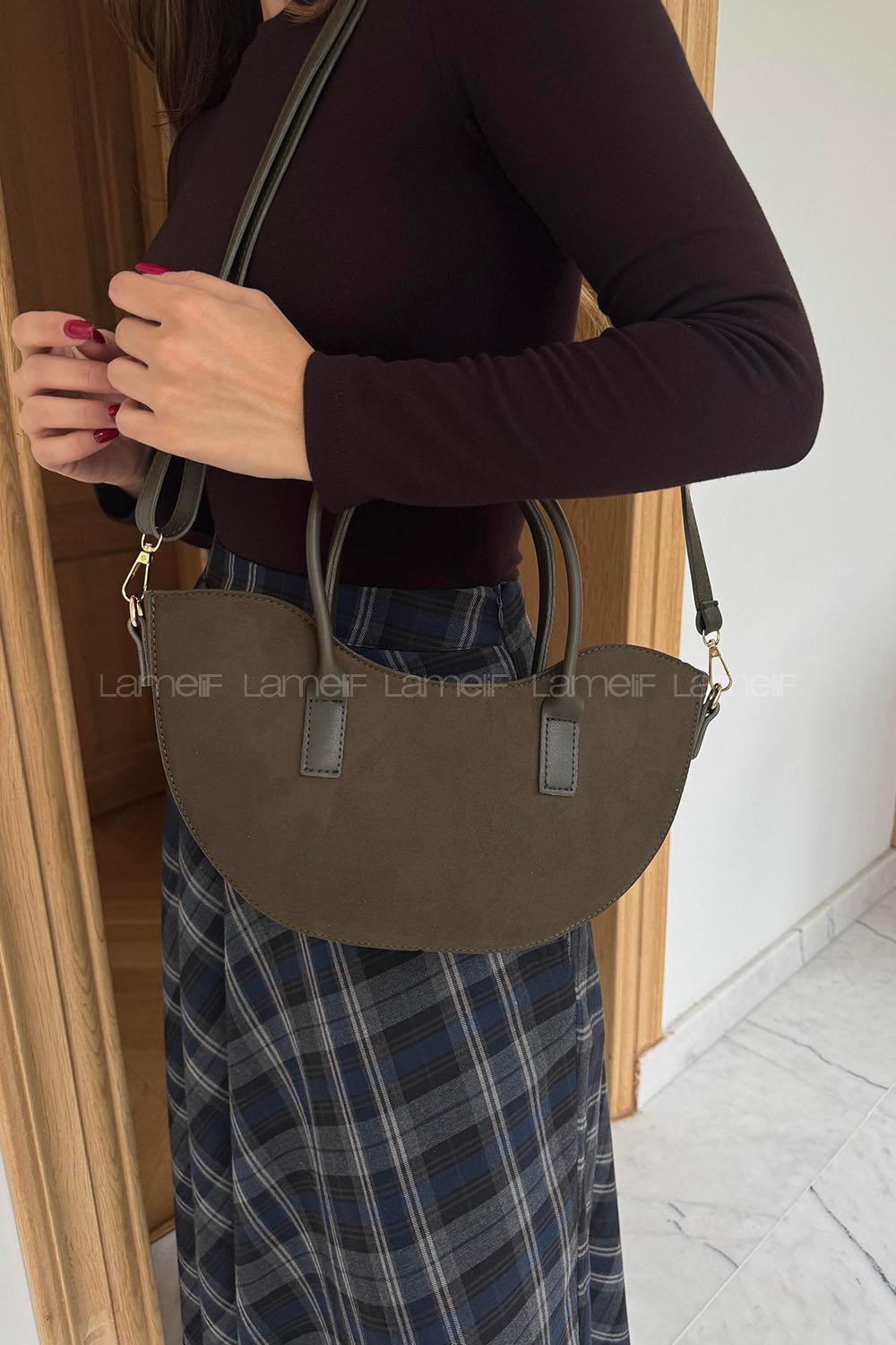 Lamelif Fora Süet Model Kadın Çapraz Çantası