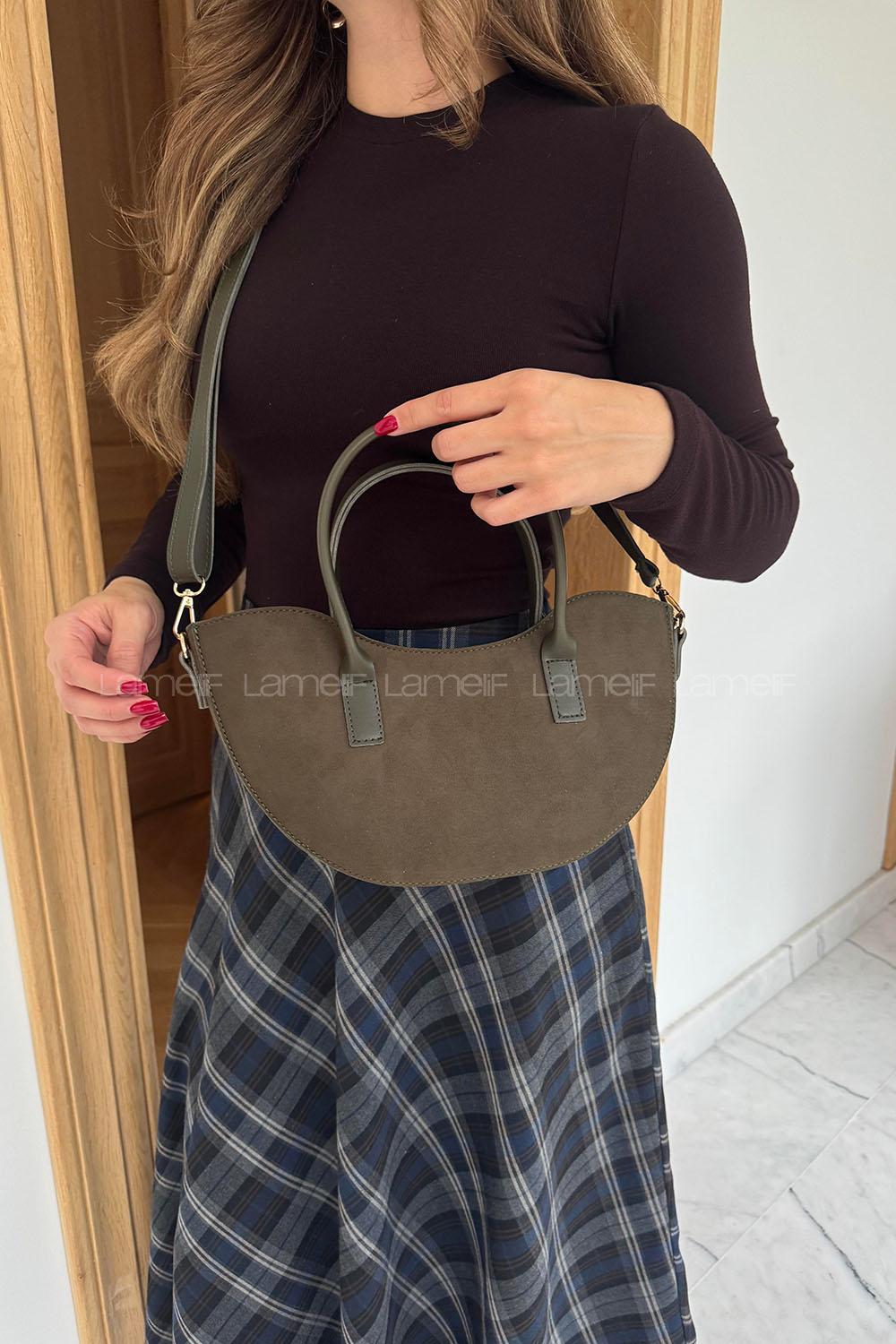 Lamelif Fora Süet Model Kadın Çapraz Çantası