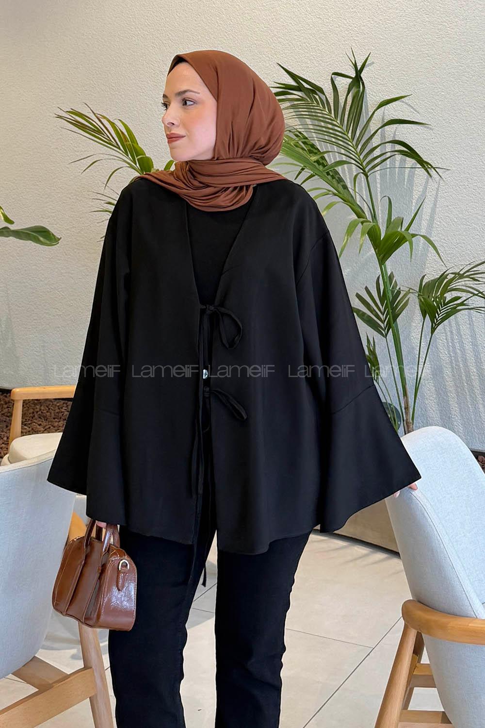 Black V Neck Long Arm Polyester Shirt