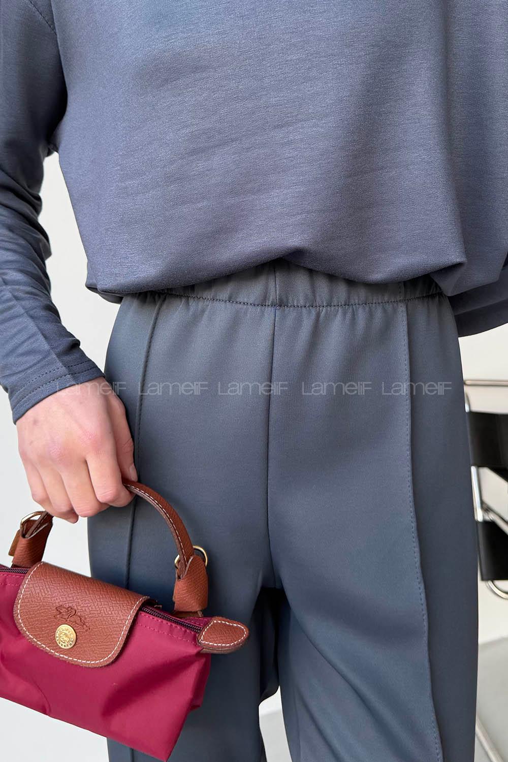 Lamelif Önü Çımalı Scuba Pantolon Antrasit