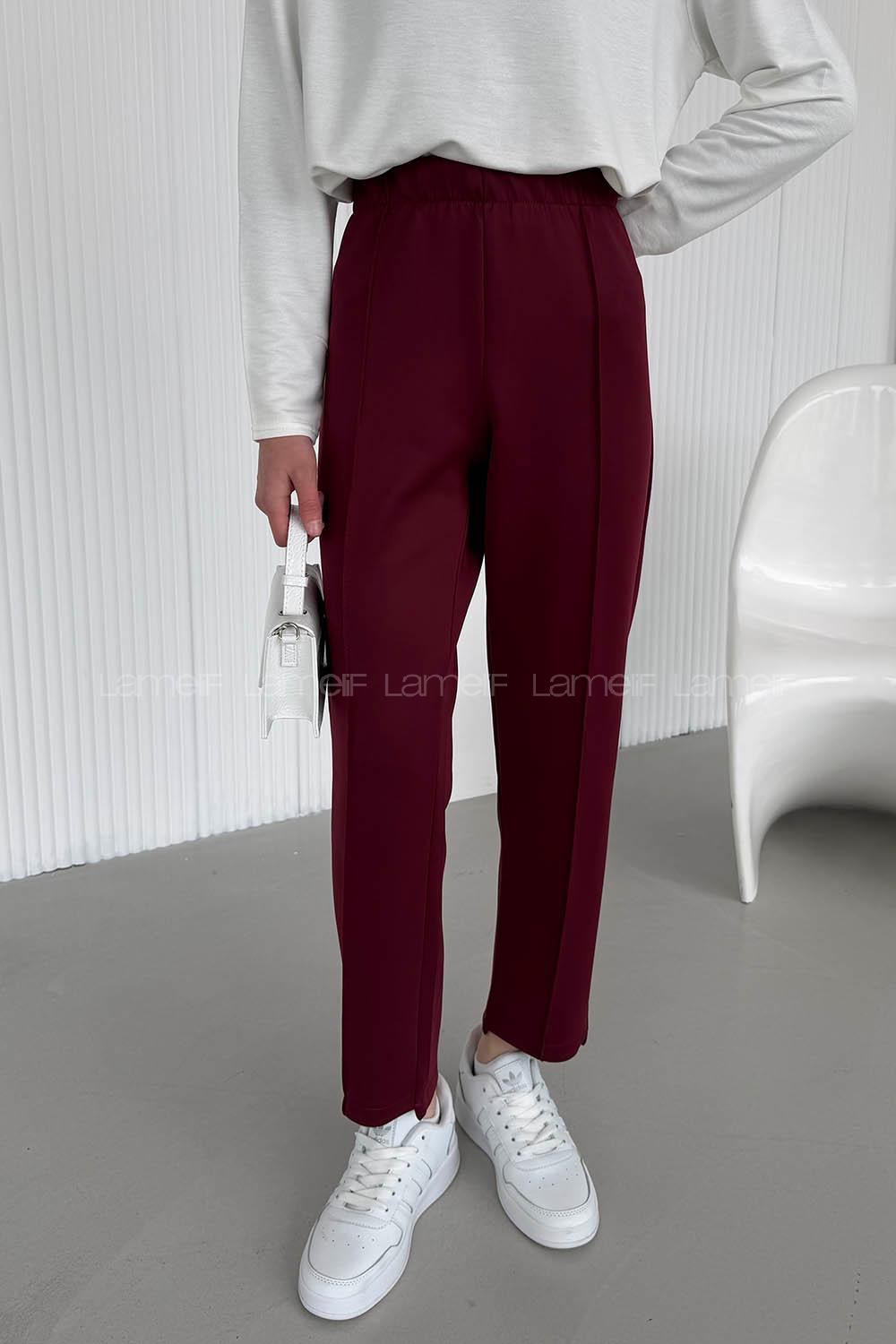 Claret Red Regular Trousers High Waist Regular Cut Bottom Tracksuit