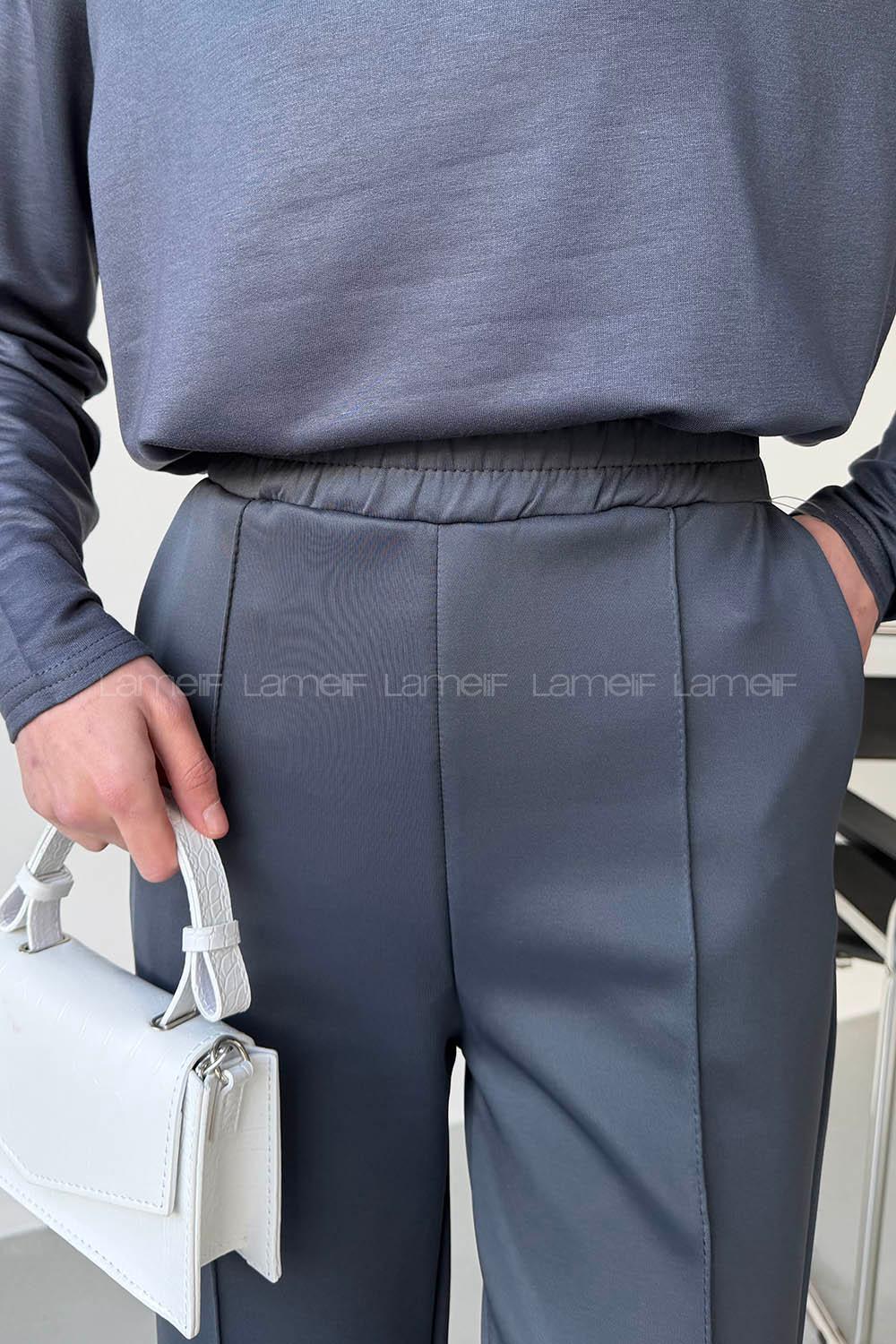 Anthracite Regular Trousers High Waist Regular Cut Bottom Tracksuit