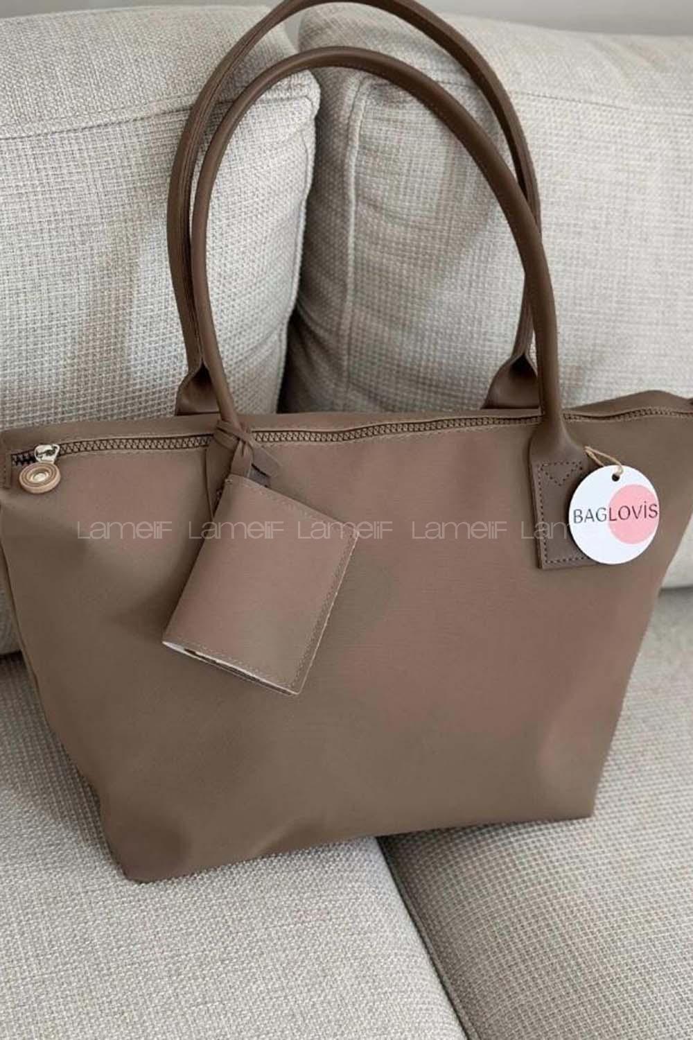 Lamelif Cüzdan Askılı Salaş Kadın Çanta Acı Kahve