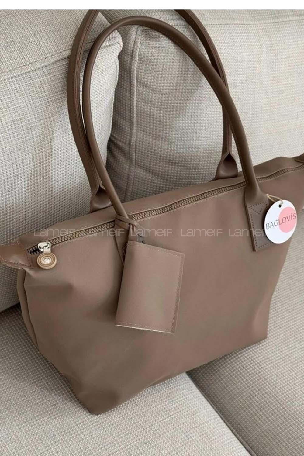 Lamelif Cüzdan Askılı Salaş Kadın Çanta Acı Kahve