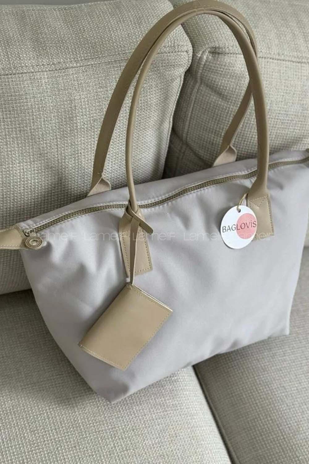 Lamelif Cüzdan Askılı Salaş Kadın Çanta Krem