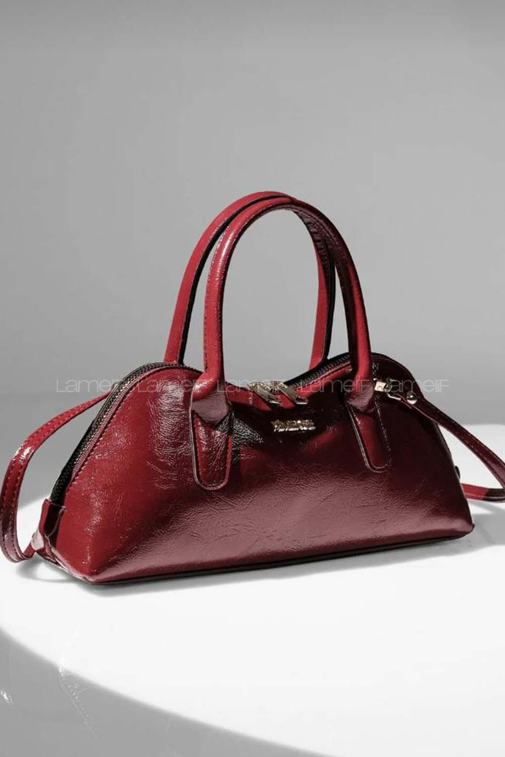 Lamelif Gold Detaylı Kadın El Ve Omuz Çantası Bordo