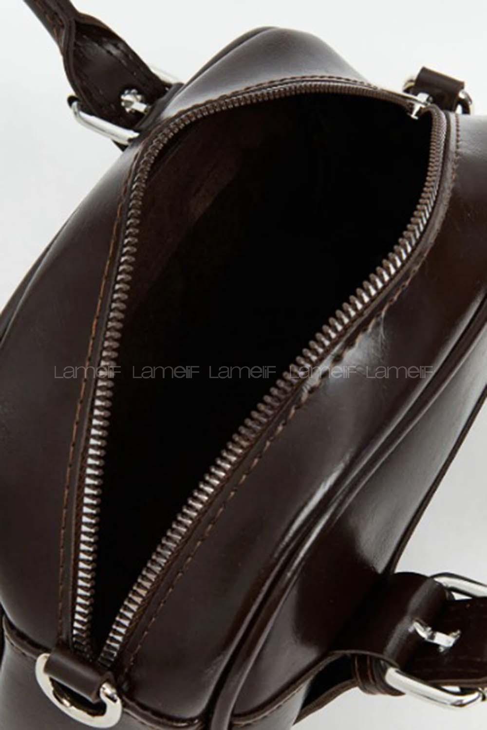 Lamelif Montanna Gümüş Detaylı Kadın El Ve Omuz Çantası Acı Kahve