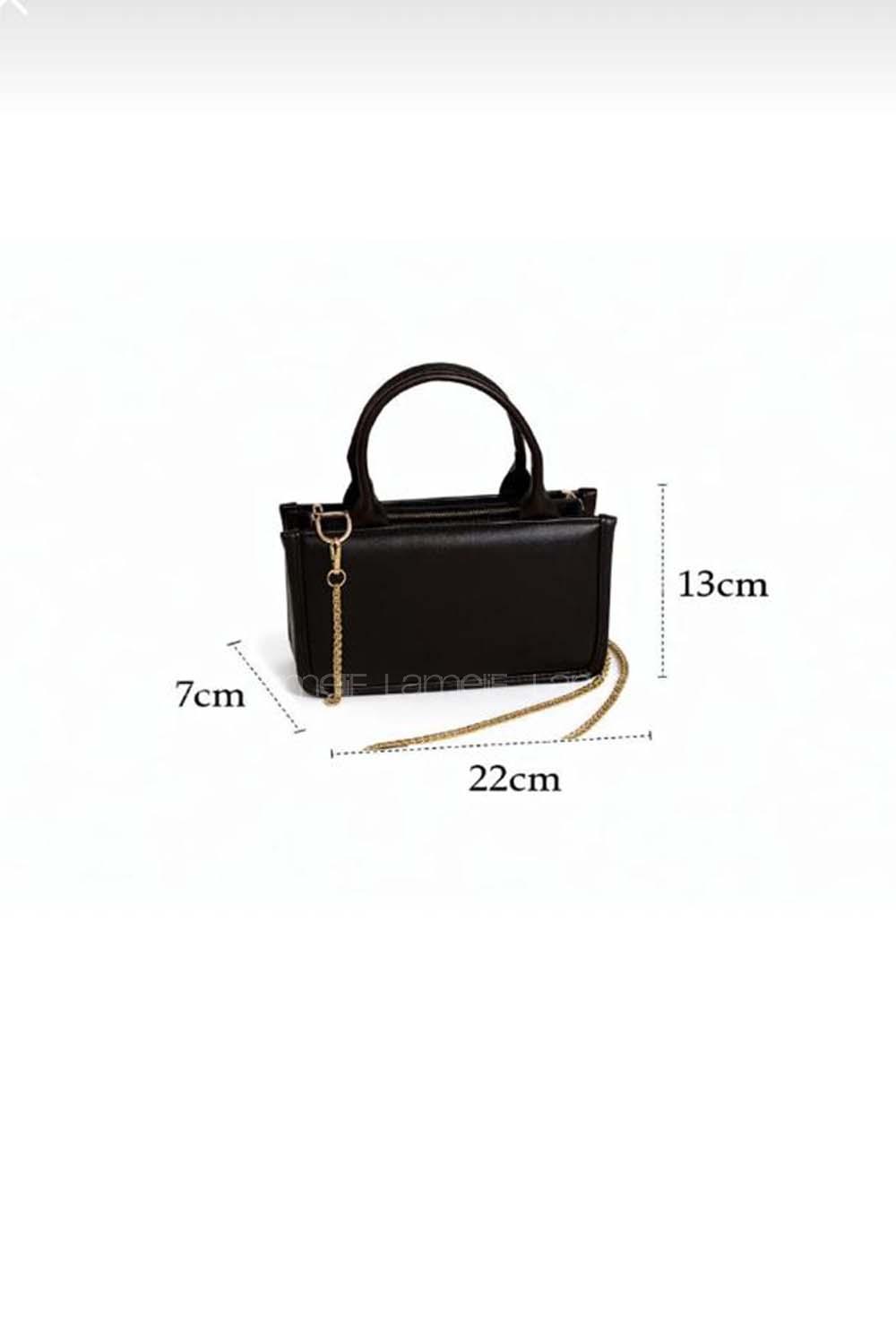 Lamelif Verona Gold Zincir Askılı Kadın Omuz Çantası Siyah