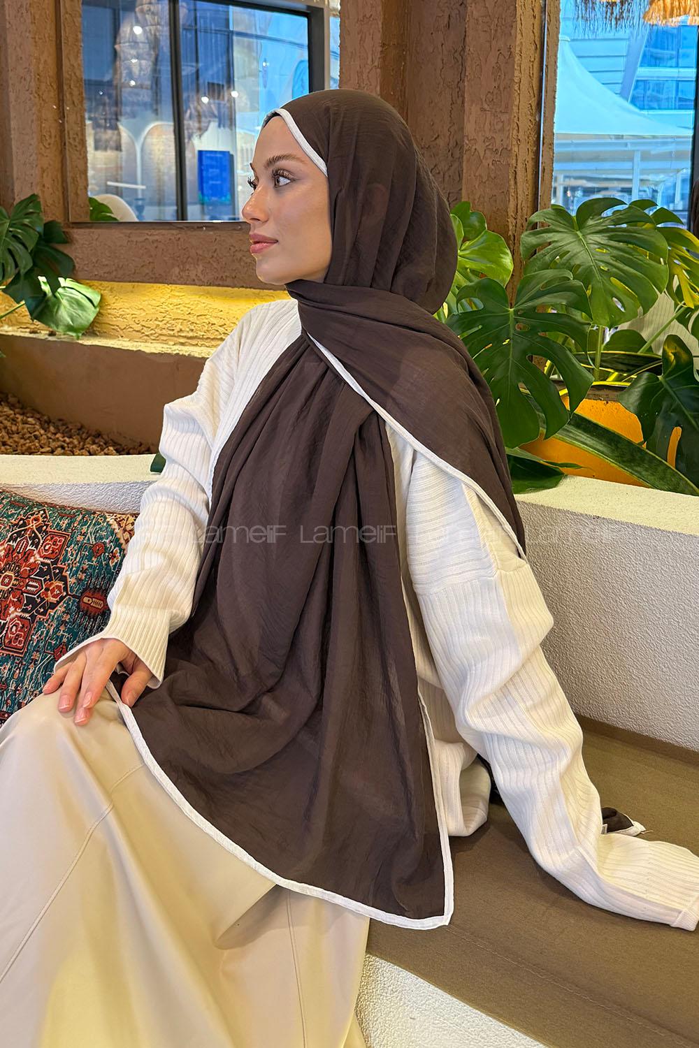 Bitter Brown Cotton Fabric Straight Shawl