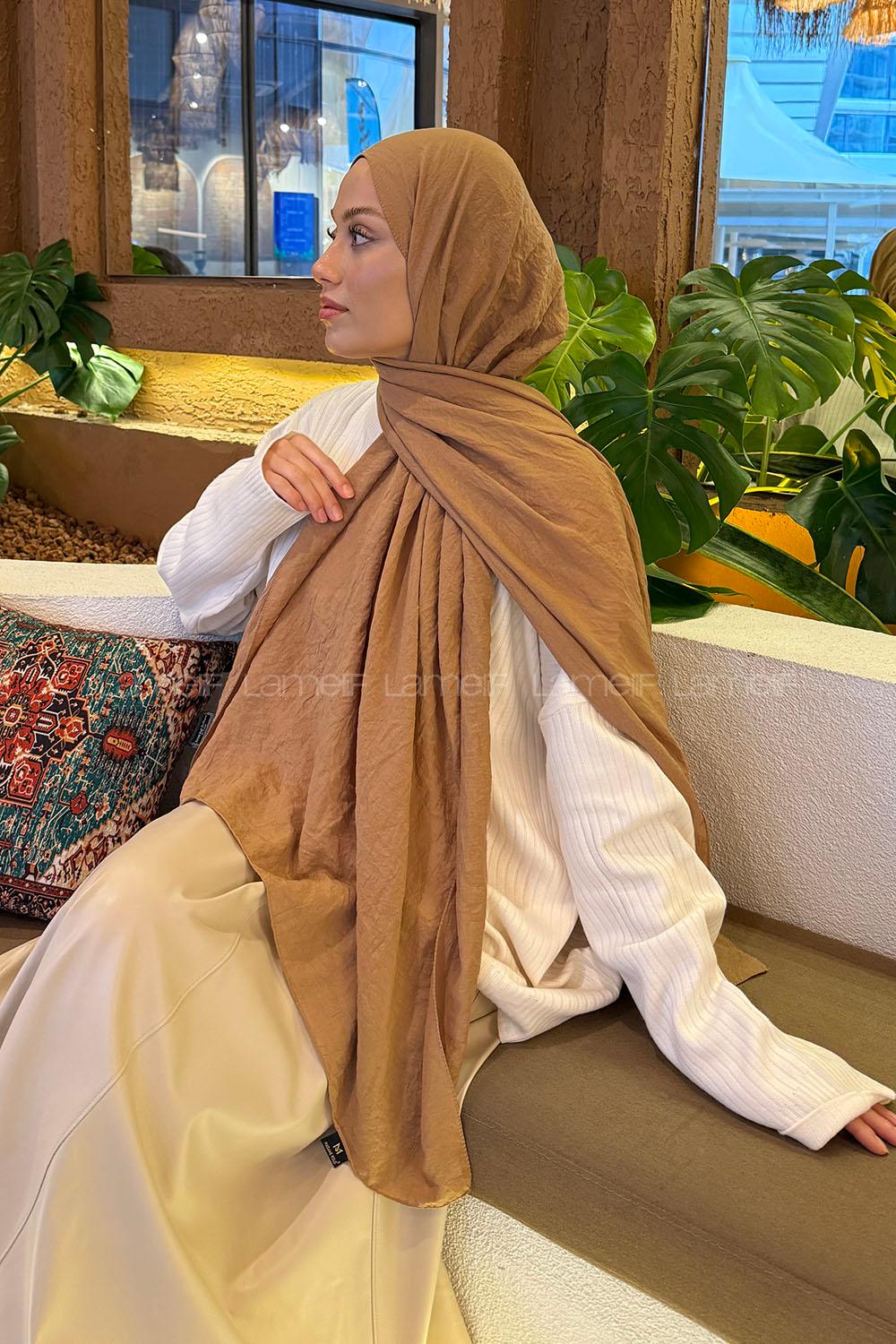 Lamelif Comfort Pamuk Şal Camel