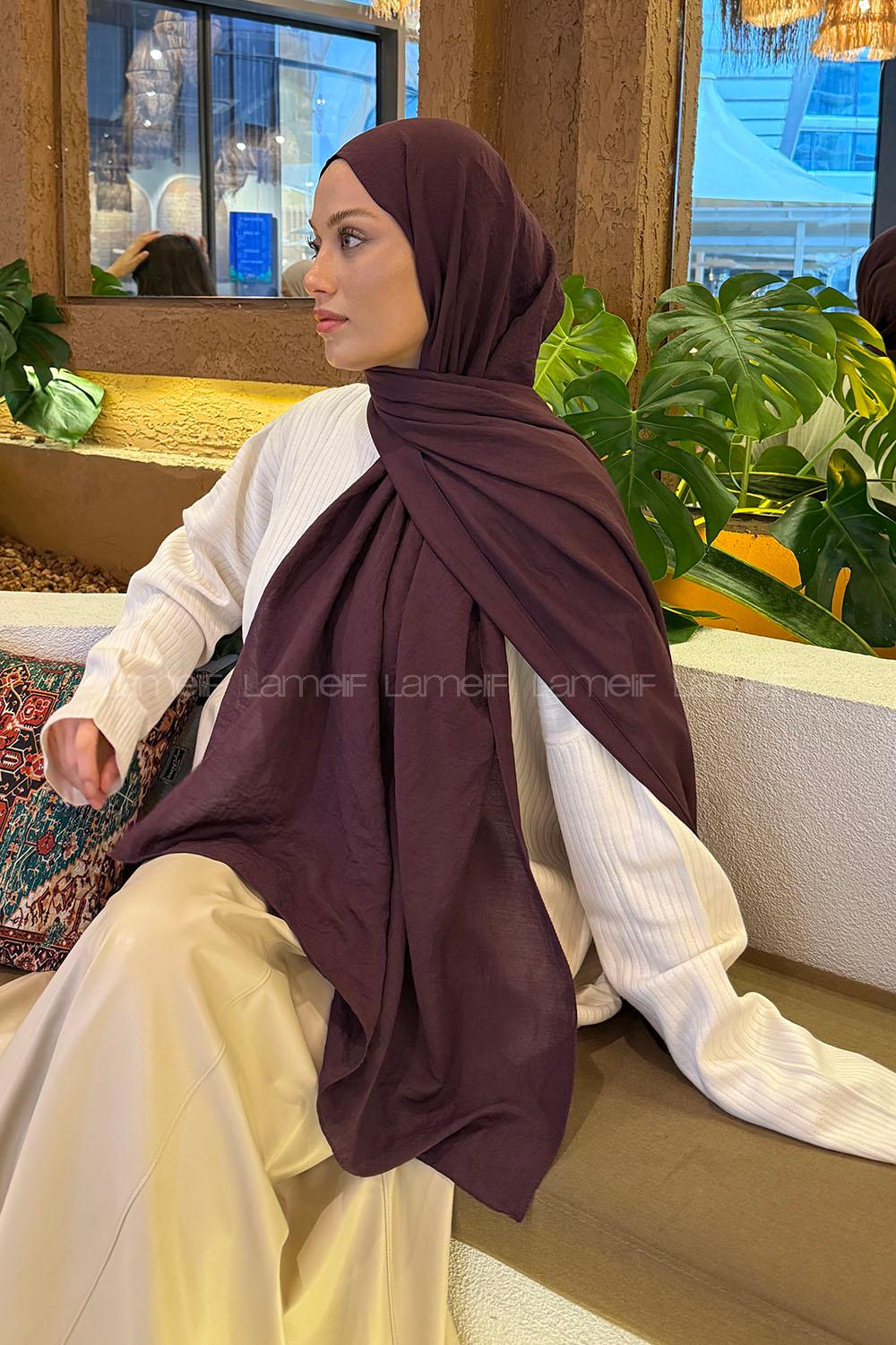 Lamelif Comfort Pamuk Şal Mürdüm