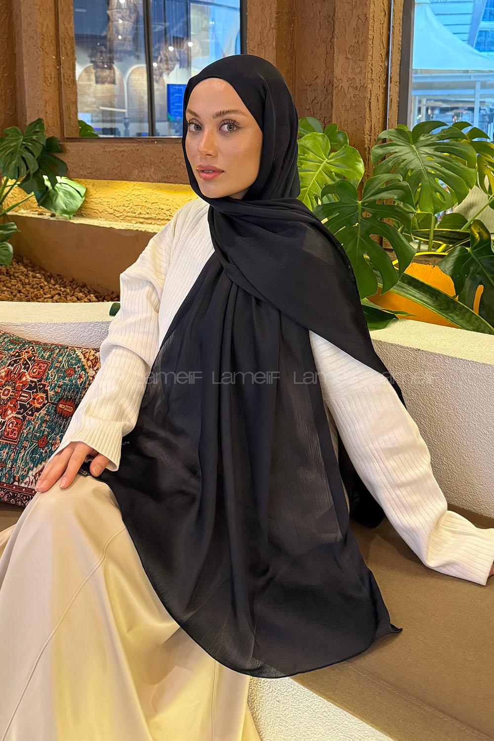 Lamelif Janjan Şal Koyu Lacivert