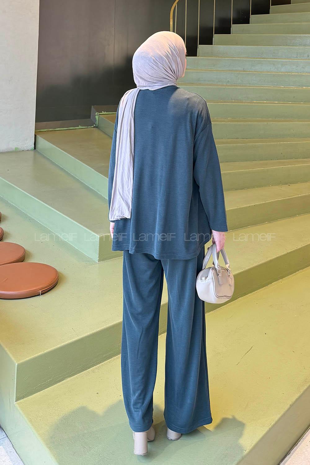 Lamelif Bağcıklı İkili Takım Petrol Yeşili