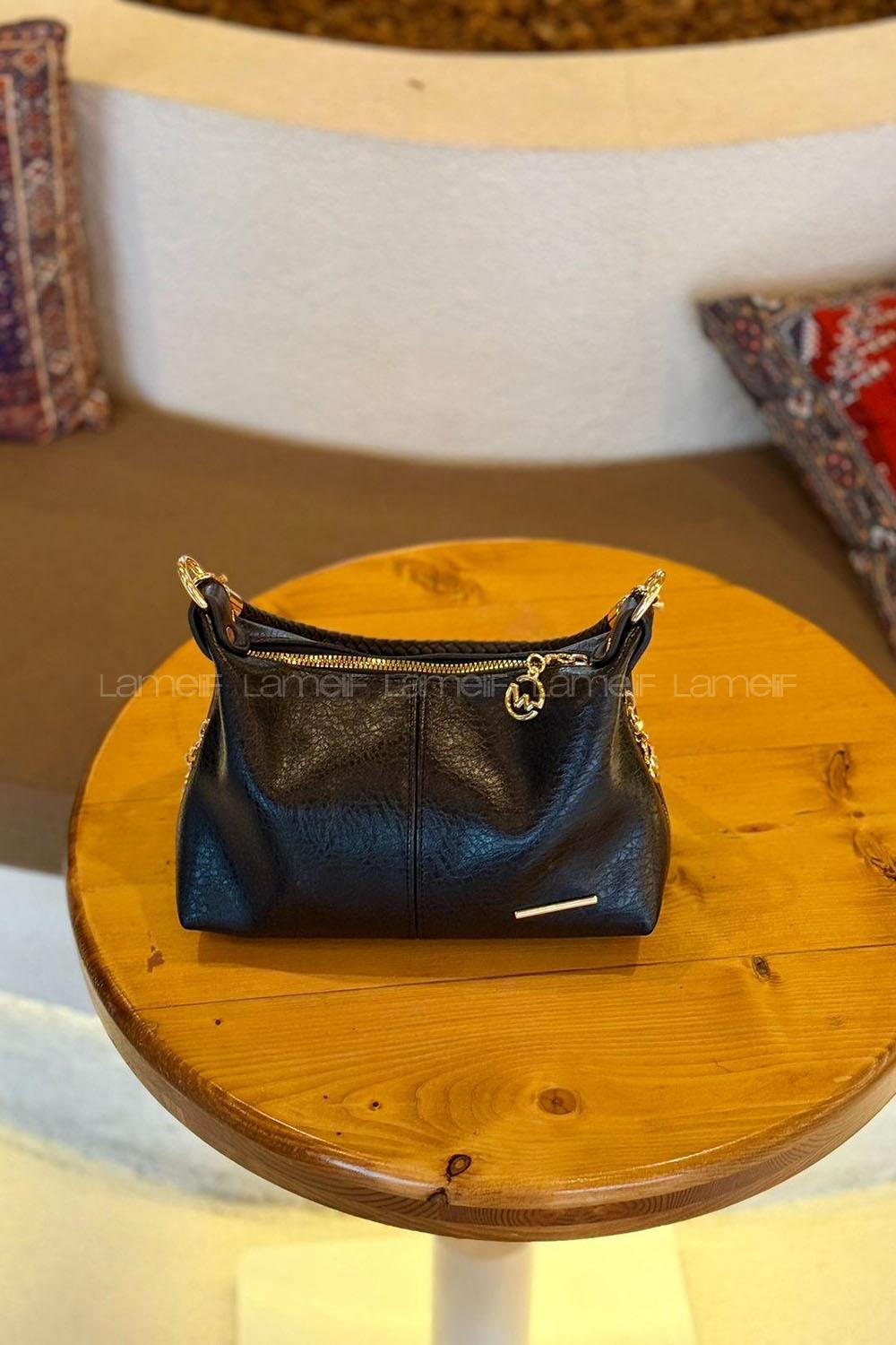 Lamelif Elena Suni Deri Görünümlü Kadın El ve Omuz Çantası