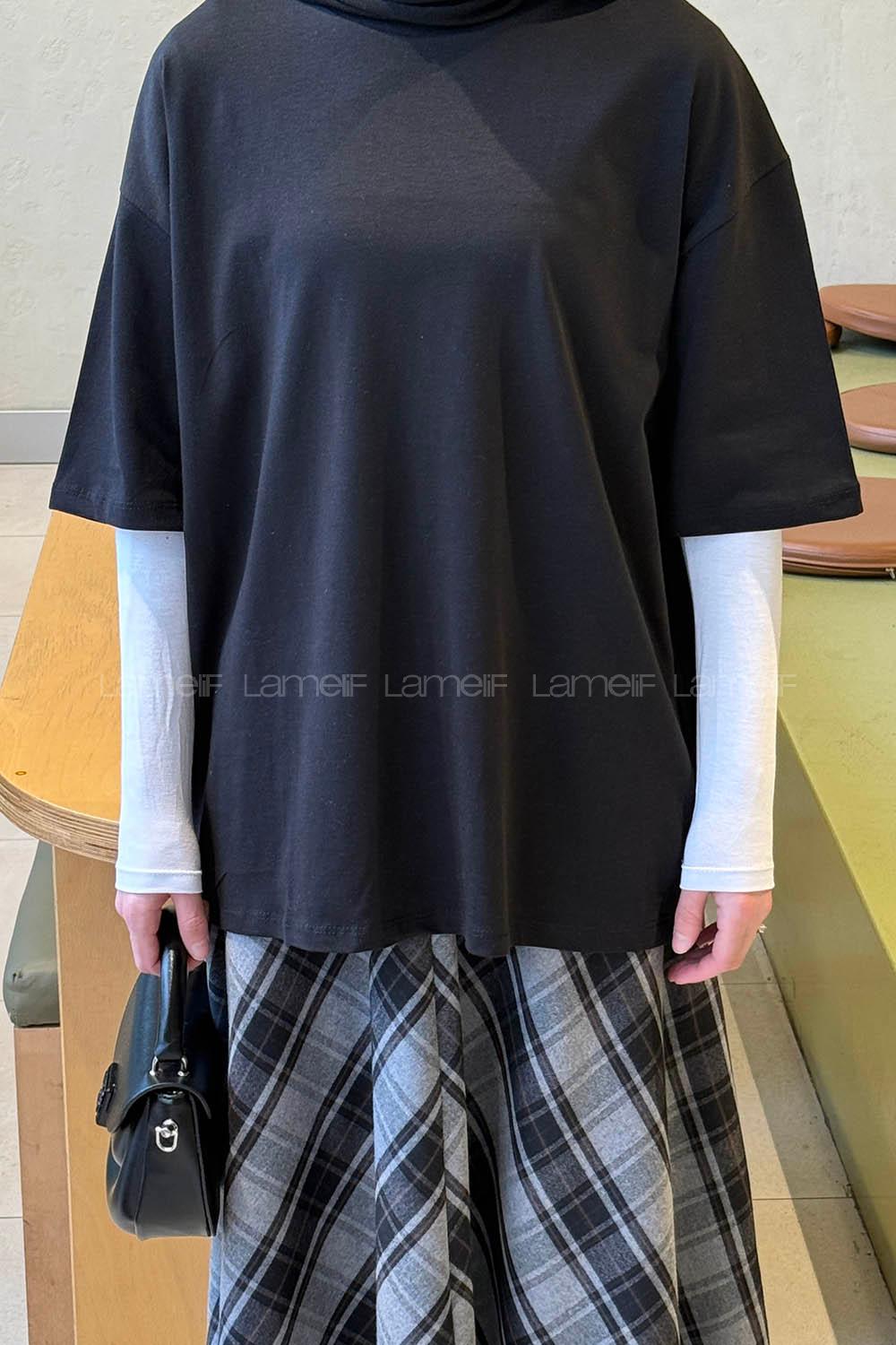Lamelif Basic Kısa Kol T-shirt Siyah