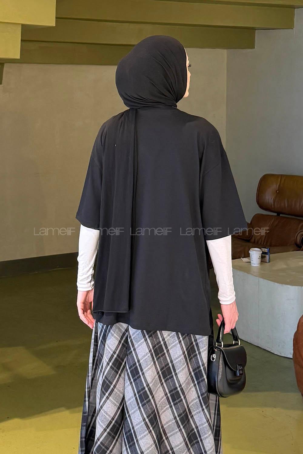 Lamelif Basic Kısa Kol T-shirt Siyah