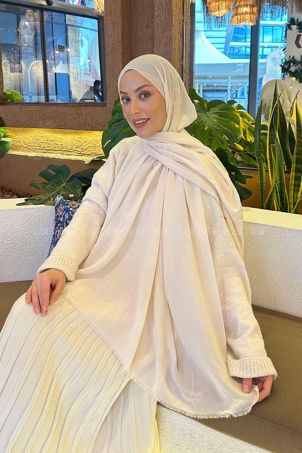 Lamelif Organik Premium Şal Bej