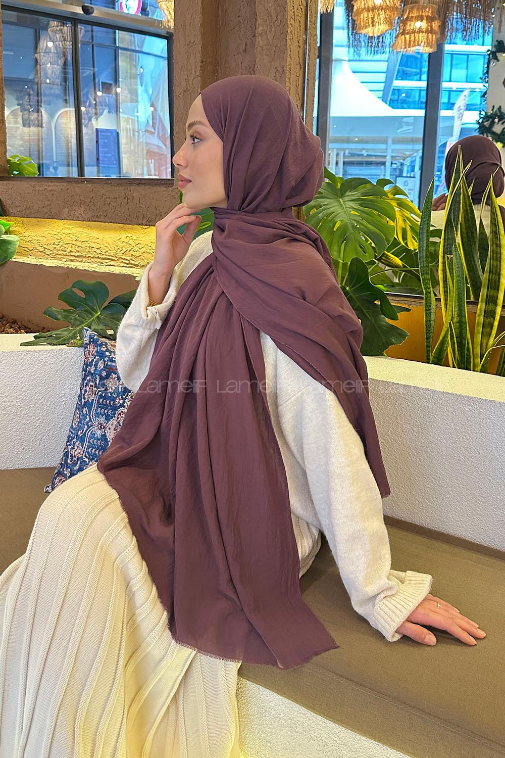 Lamelif Organik Premium Şal Mürdüm