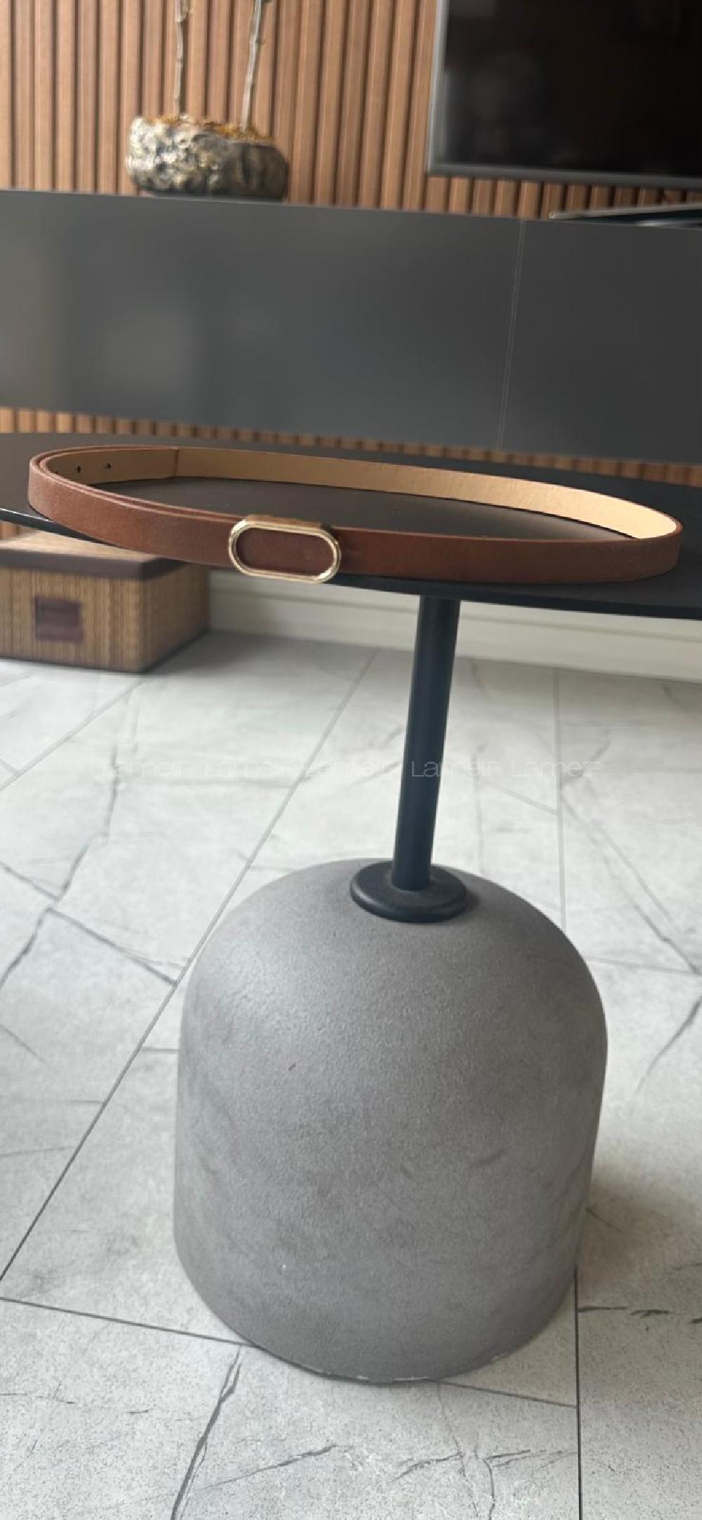 Lamelif Gold Tokalı Krem Suni Deri Kadın Kemer – Elegant Seri