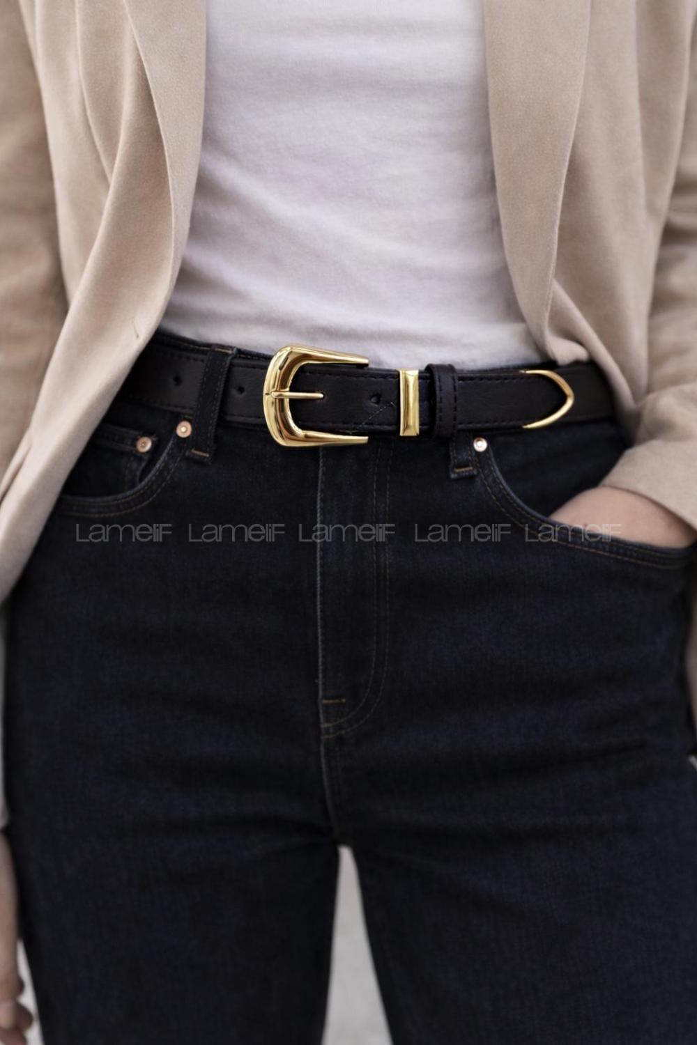 Lamelif Noir Silver Zarefet Bayan Kemer Gold