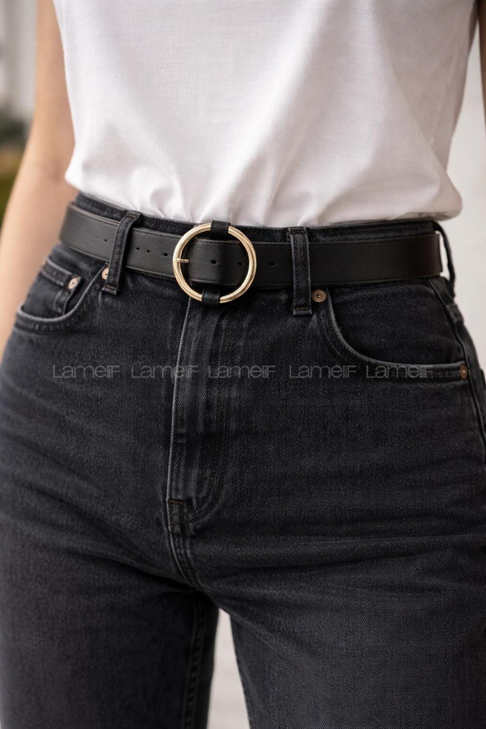 Lamelif Halka Tokalı Kadın Kemer Gold